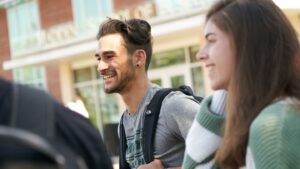 Students in front of the Madden College of Business
