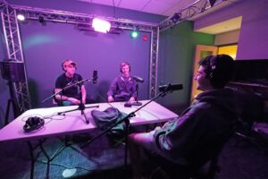 Students in Broadcast Studio