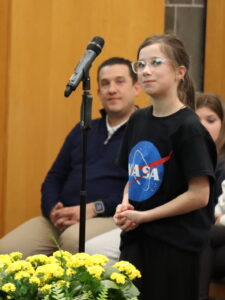 Young audience members having the chance to ask questions 