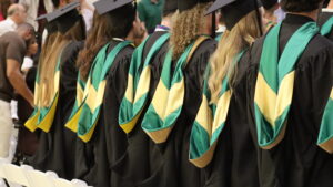 Graduate students at Commencement