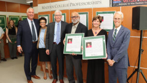 Lynn Madden and the inaugural chair Bernard Arogyaswamy
