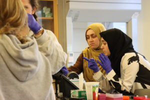 Emily Harcourt mentoring student